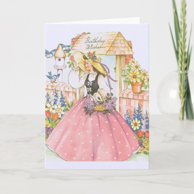 Carte d'anniversaire vintage Southern Belle (Devant)