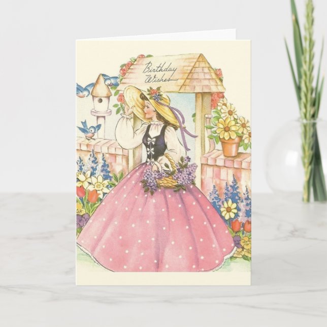 Carte d'anniversaire vintage Southern Belle (Devant)
