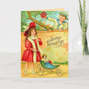 Carte d'anniversaire Vintage sucrée