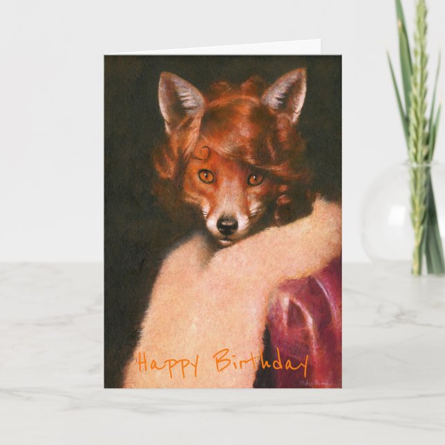 Carte d'anniversaire vintage Vixen (Devant)
