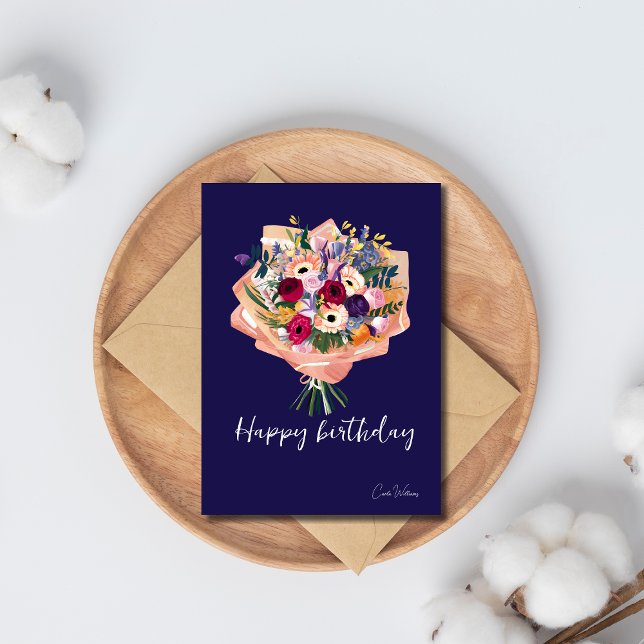 Carte d'anniversaire violette magnifique avec des  (Créateur téléchargé)