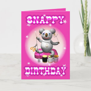 Carte d'anniversaire vive de koala de bande