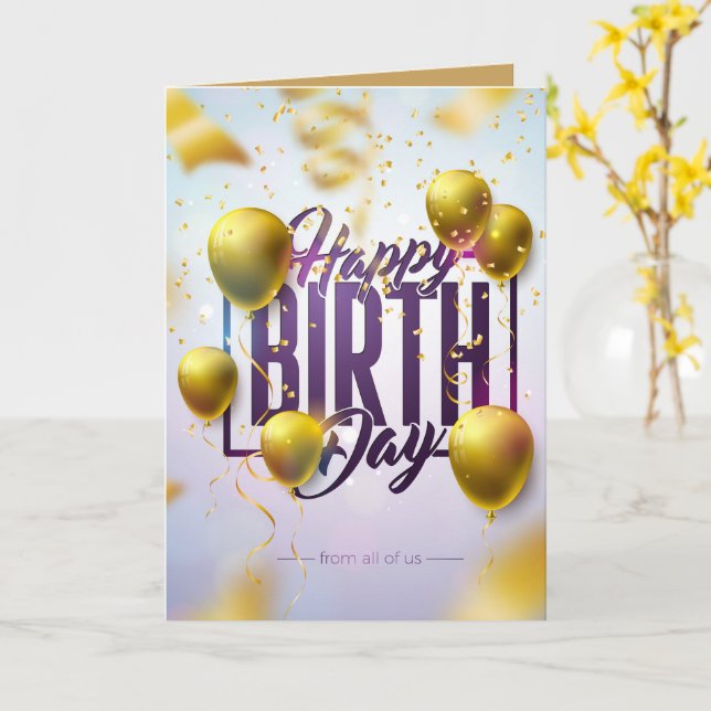 carte d'anniversaire - voeux d'anniversaire (Fleur jaune)