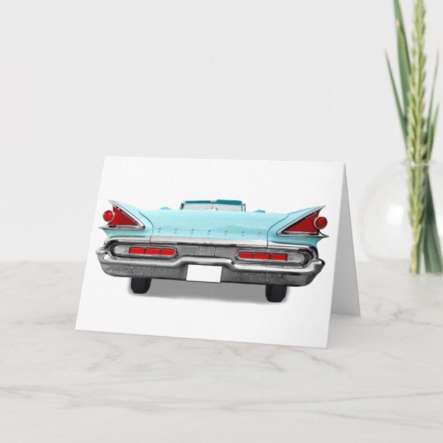 CARTE D'ANNIVERSAIRE VOITURE CLASSIQUE (Devant)