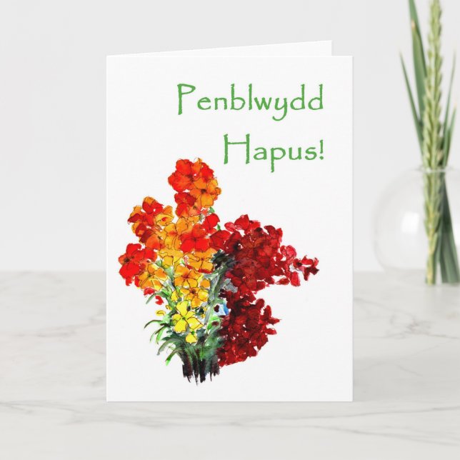Carte d'anniversaire Wallflowers - Salutation gall (Devant)