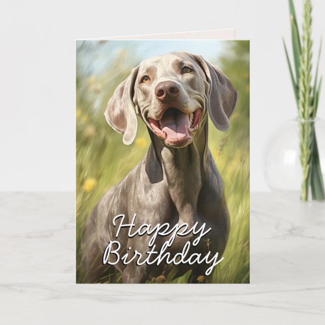 Carte d'anniversaire Weimaraner personnalisée (Devant)