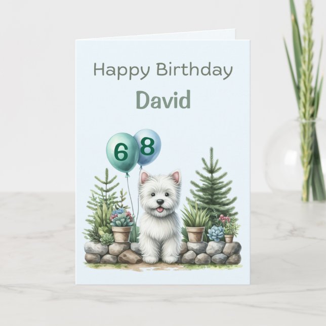 Carte d'anniversaire Westie personnalisée (Devant)