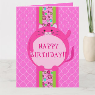 Carte d'anniversaire Whimssink Puff Kitty Quatrefo