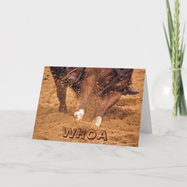 Carte d'Anniversaire Whoa avec Cheval Coupé (Devant)