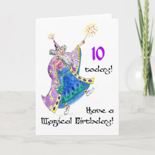 Carte d'anniversaire 'Wizard' pour un enfant de 10