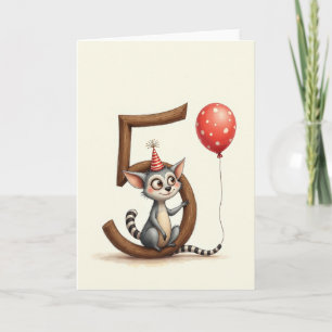Carte D'anniversaire Woodland 5 Ans