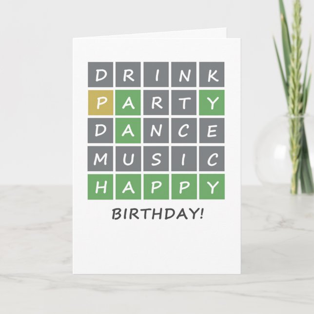 Carte d'anniversaire Wordle (Devant)