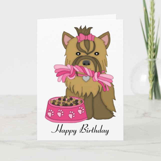 Carte d'anniversaire Yorkie (Devant)