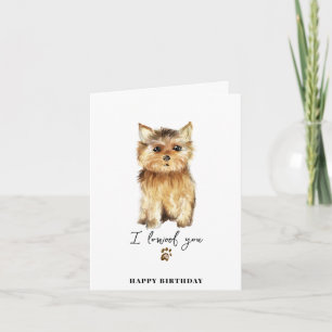Carte d'anniversaire Yorkshire Terrier Chien Maman