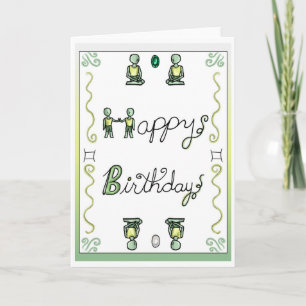 Carte d'anniversaire Zodiaque Gémeaux