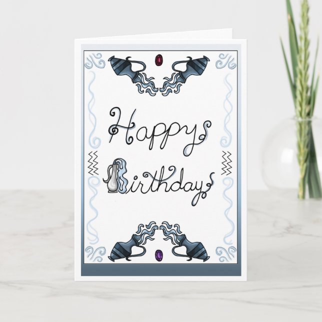 Carte d'anniversaire zodiaque Verseau (Devant)