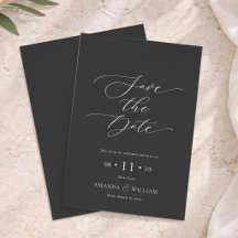 Carte d'annonce de date de mariage élégante