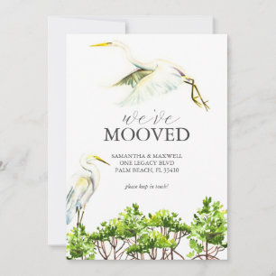 Carte d'annonce de déménagement oiseau & mangrove