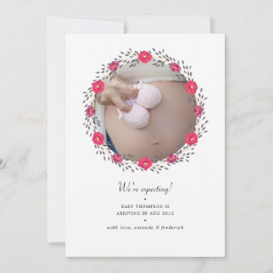Carte d'annonce de grossesse photo Safari Floral