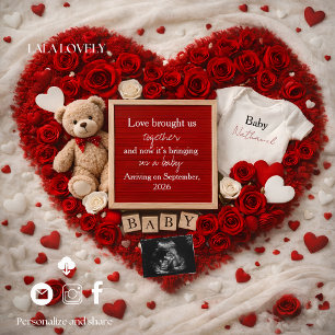 Carte d'annonce de grossesse pour bébé romantique