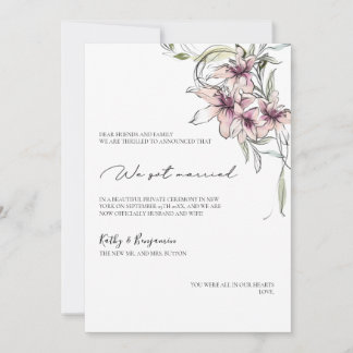 Carte d'annonce de lys roses floraux - carte photo