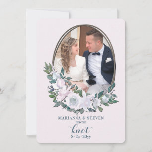 Carte d'annonce de mariage avec photo florale en c