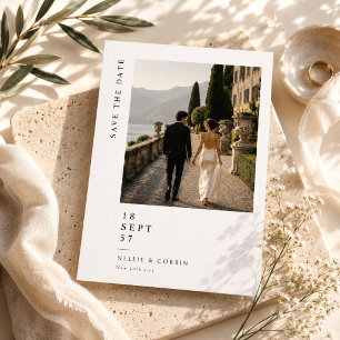 Carte d'annonce de mariage élégante de destination