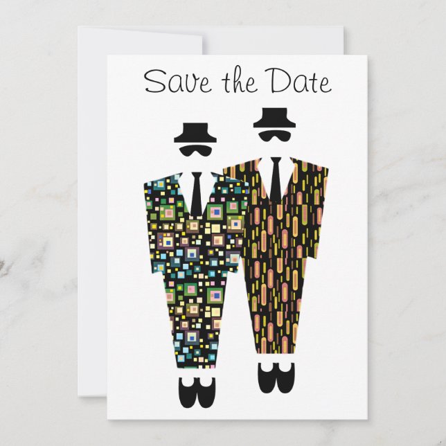 Carte d'annonce de mariage gay à envoyer à la date (Devant)