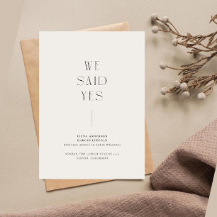 Carte d'annonce de mariage minimaliste 'Nous avons