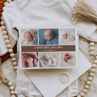 Carte d'annonce de naissance avec un collage de ph