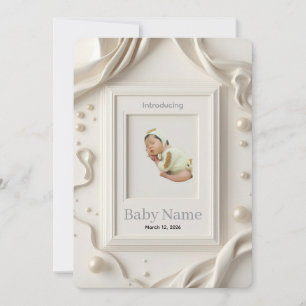 Carte d'annonce de naissance bébé Minimaliste Ne