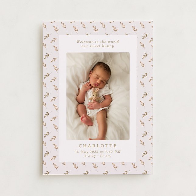 Carte d'annonce de naissance de bébé à l'aquarelle (Créateur téléchargé)