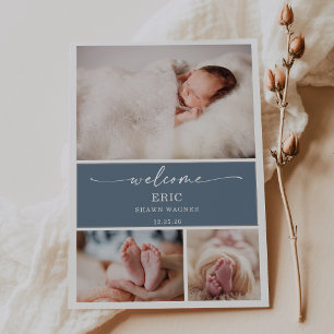 Carte d'annonce de naissance de bébé avec photo en