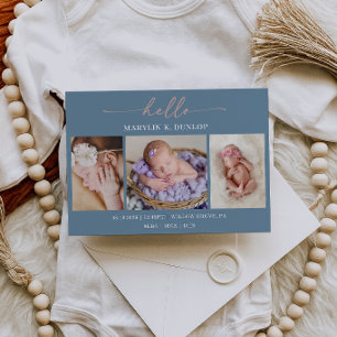 Carte d'annonce de naissance de bébé photo minimal