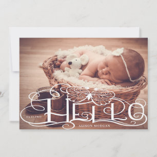 carte d'annonce de naissance papillon écriture rus