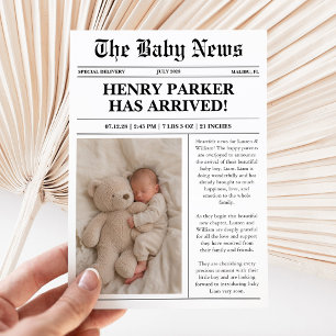 Carte d'annonce de naissance photo dans un journal