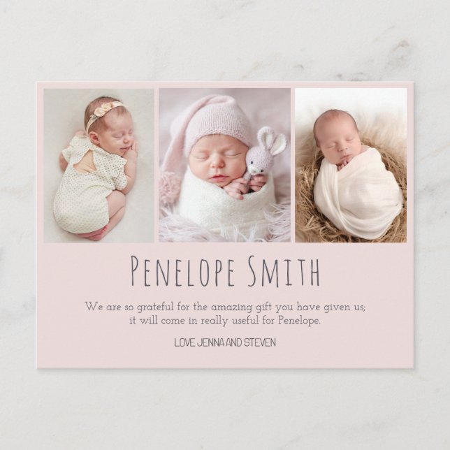 carte d'annonce de naissance photo de bébé fille r (Devant)