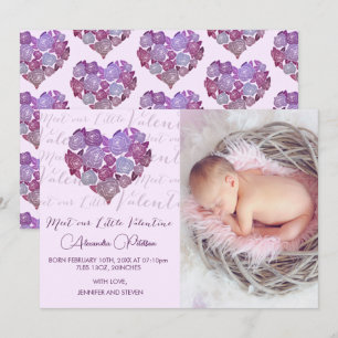 carte d'annonce de naissance Saint-Valentin Romant