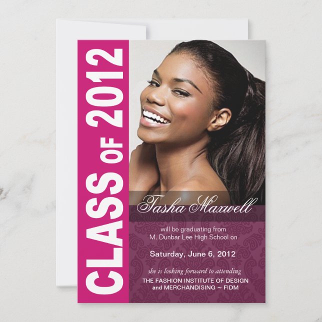 Carte d'annonce de photo de remise de diplôme auda (Devant)