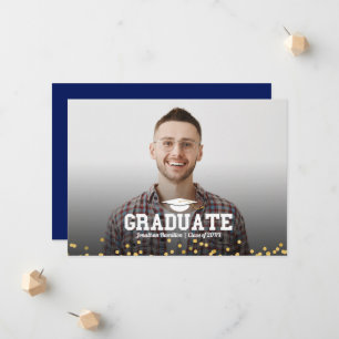 Carte d'annonce de photo de remise de diplôme d'ét