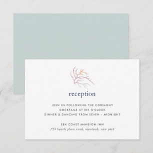 Carte d'annonce de réception de mariage Coral Reef