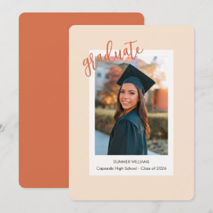 Carte d'annonce de remise de diplôme de photo inst
