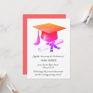 Carte d'annonce de remise de diplôme élégante
