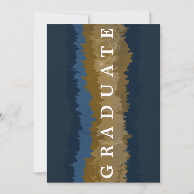 Carte d'annonce de remise de diplôme en marbre dor (Devant)