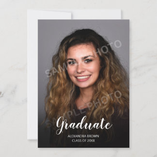 Carte d'annonce de remise de diplôme photo Bleu