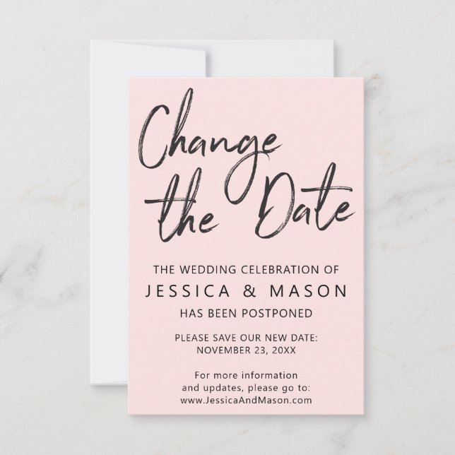 Carte d'annonce de report de mariage (Devant)