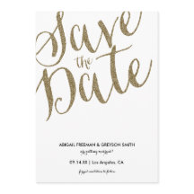 Carte d'annonce de sauvegarde de date Glitz Faux G