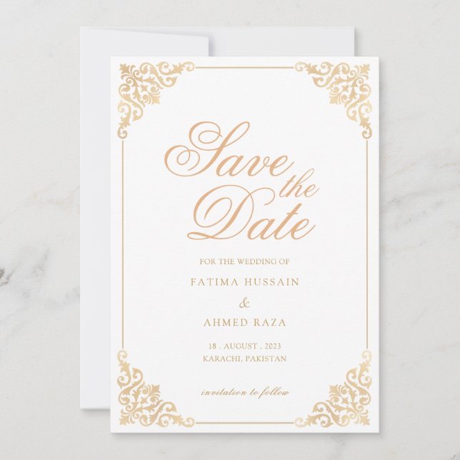 Carte d'annonce de sauvegarde de la date pour les  (Devant)