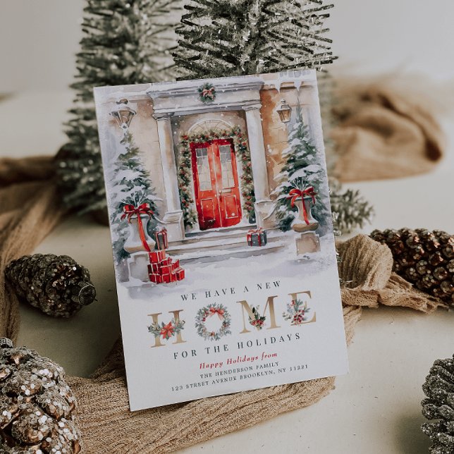 Carte d'annonce de vacances avec nouvelle adresse (Créateur téléchargé)