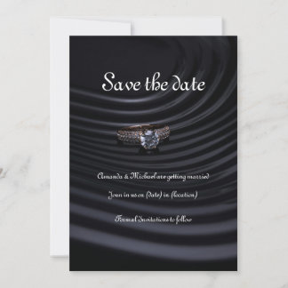Carte d'annonce élégante noire "Save the Date"